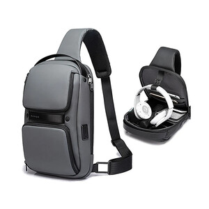 قیمت کوله تک بند ضد آب یو اس بی دار بنج  BANGE BG-7258 High-end Men's Crossbody Bag
