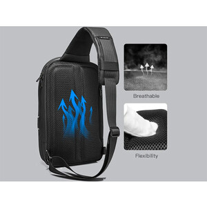 خرید کوله تک بند ضد آب یو اس بی دار بنج  BANGE BG-7258 High-end Men's Crossbody Bag