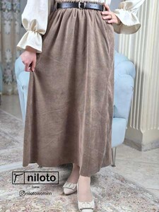 دامن مخمل کبریتی بلند (8)