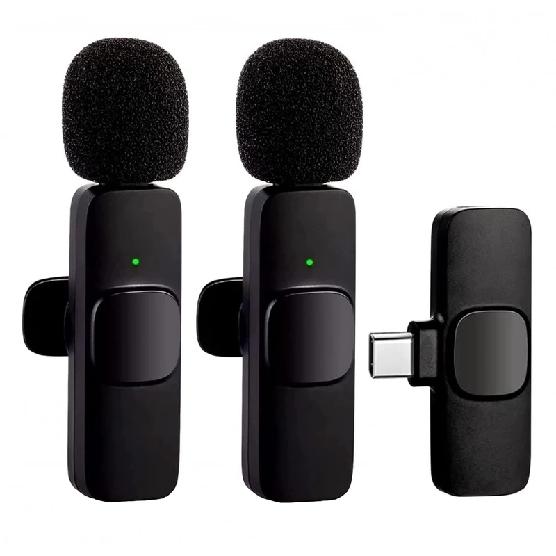 میکروفن یقه ایی بی سیم مدل k9 (دو میکروفنه)