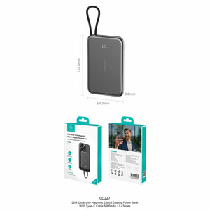 قیمت پاوربانک مغناطیسی با کابل Type-C یوسامز
