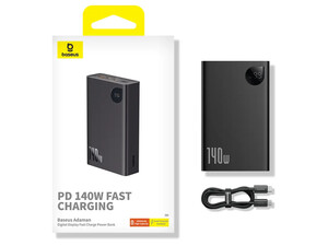 بهترین پاور بانک سوپر شارژ تایپ سی و یو اس بی 140 وات 24000 بیسوس