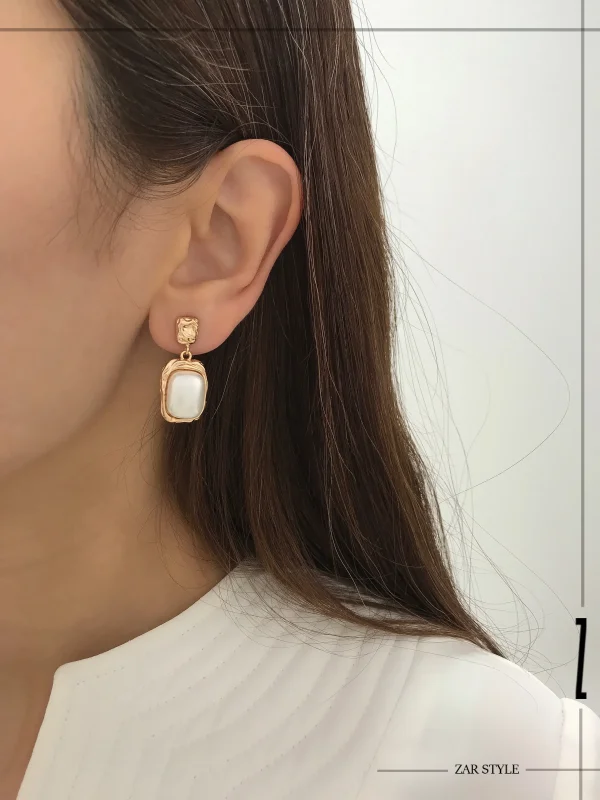 گوشواره مروارید آویز آدامسی