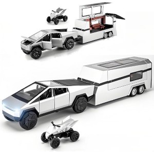 ماشین بازی تسلا مدل Tesla Pickup Trailer با کمپر و موتور