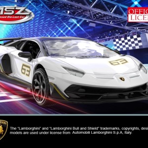 ماکت فلزی LAMBORDHINI AVENTADOR SVJ سایز 1 به 24 موزیکال MSZ