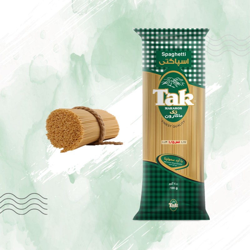 ماکارونی رشته ای 1.5 تک ماکارون 700 گرم در بسته بندی 20 عددی