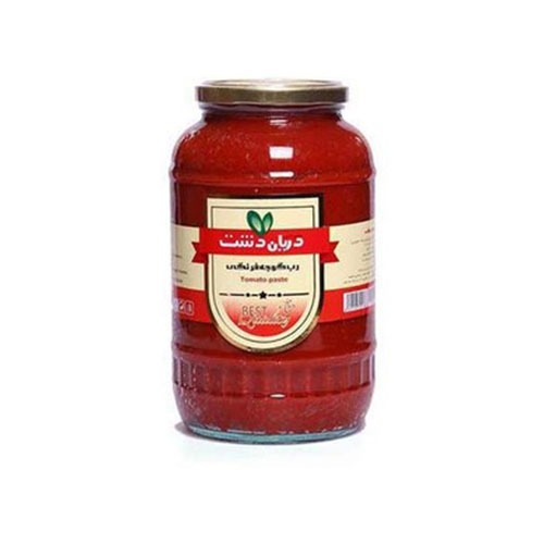 رب گوجه فرنگی شیشه ای دریان دشت 1600 گرمی در بسته بندی 6 عددی