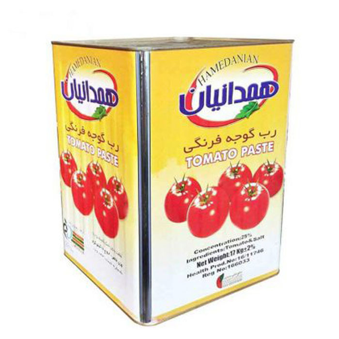 رب گوجه فرنگی همدانیان 17 کیلوگرمی در بسته بندی  حلبی