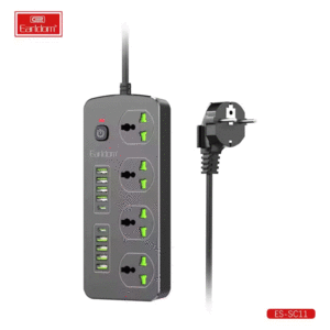 چندراهی برق جهانی یک سوکت، دو تایپ سی و هشت یو‌اس‌بی 3000 وات ارلدام ES-SC11