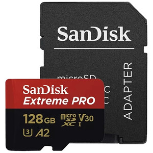 کارت حافظه 128 گیگابایت میکرو اس‌دی با سرعت بالا سن دیسک Extreme Pro 4k