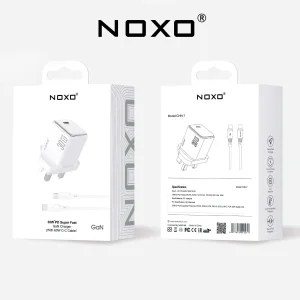 شارژر دیواری 30 وات GaN نوکسو مدل CHN‑7 سه پین UK به همراه کابل Type-C