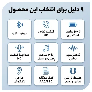 هدست بلوتوثی گردنی نوکسو مدل TN‑7 با کابل جمع‌شونده و بلوتوث 5.4