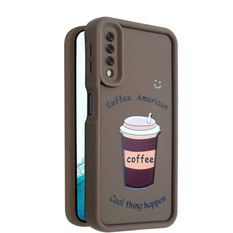 کاور طرح‌دار مدل CafeMood مناسب برای گوشی موبایل سامسونگ Galaxy A750 / A7 2018