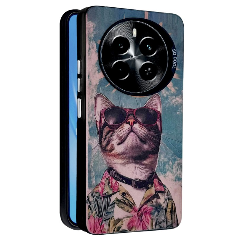 قاب Realme 12 4G / Realme 12 Plus 5G مدل سوکول طرح گربه آفتابی