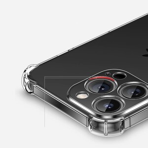 کاور ژله‌ای ShockProof مناسب برای گوشی اپل iPhone 15 Pro Max | طراحی شفاف، محافظت لنز دوربین