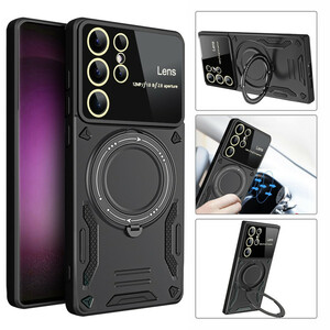 کاور مدل HybridRing مناسب برای گوشی موبایل سامسونگ Galaxy S24 Ultra هولدر مگنتی