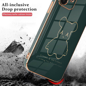 قاب و کاور DreamyBear مدل ناتینگ Nothing Phone 2 | طرح خرس فانتزی با فریم طلایی