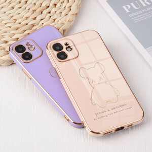 قاب و کاور DreamyBear مدل سامسونگ Galaxy A54 | طرح خرس فانتزی با فریم طلایی