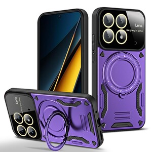 کاور مدل HybridRing مناسب برای گوشی موبایل شیائومی Poco X6 / Redmi Note 13 Pro 5G رنگ بنفش