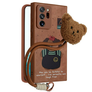 کاور فانتزی مدل Doxie Grip مناسب برای گوشی موبایل سامسونگ Galaxy Note 20 Ultra به همراه بند آویز خرسی