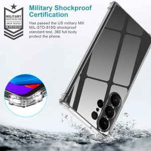 کاور ژله‌ای ShockProof مناسب برای گوشی سامسونگ Galaxy S25 Ultra | طراحی شفاف، محافظت لنز دوربین