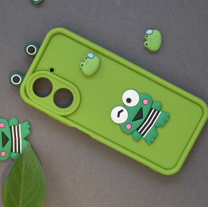 قاب فانتزی طرح قورباغه GreenFrog مناسب برای گوشی موبایل شیائومی Redmi A5 با طراحی برجسته و رنگ سبز شاد
