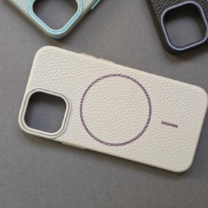 کاور لوکس Cavaro برای iPhone 12 Mini | طراحی ظاهری خاص، چرم مصنوعی باکیفیت طوسی روشن