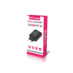 شارژر دیواری تسکو مدل TTC66 ظرفیت ۳۸ وات دو پورت Type-C