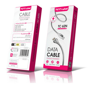 کابل تبدیل USB به microUSB تسکو مدل TC 62N طول 1 متر