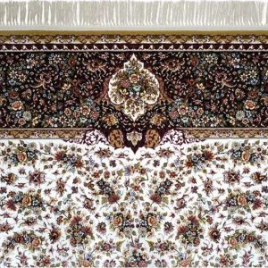 فرش محتشم گل فرنگ کرم 1200 شانه