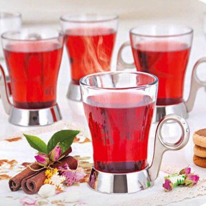 سرویس لیوان انگاره حلقه نگین طلایی