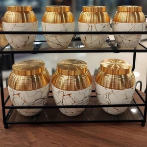 پاسماوری خمره ای طرح سنگی سفید