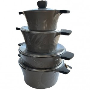 سرویس قابلمه چدن گرانیتی 8 پارچه ساپر
