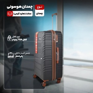 چمدان نشکن هوسونی سه عددی چهار چرخ درجه یک