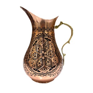 پارچ مسی اردکی الماس تراش دسته برنجی  نانو