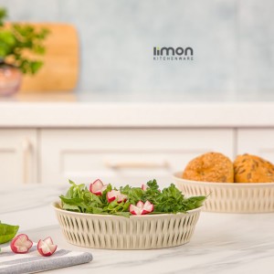 سبد نان و سبزی بیضی لیمون  طرح بامبو کد 1590
