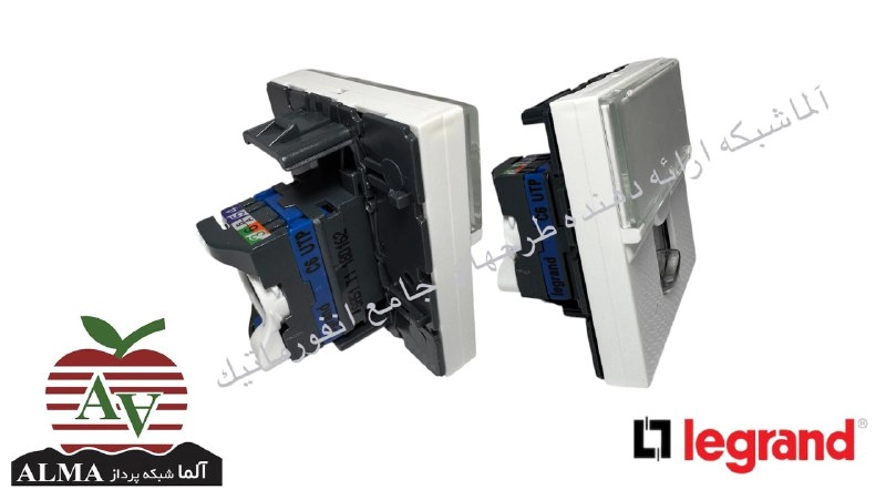 کیستون (پریز) شبکه Cat6UTP لگراند (پهن) 2 ماژول 76564