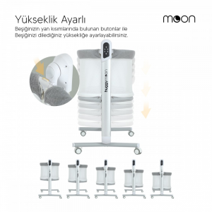 تخت کنارمادر و گهواره برقی هاگی مدل مون  hugyy moon