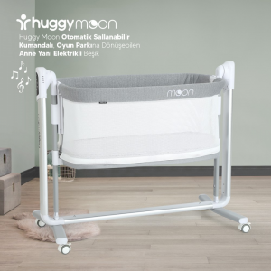 تخت کنارمادر و گهواره برقی هاگی مدل مون  hugyy moon