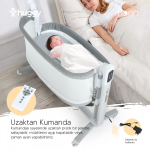 تخت کنارمادر و گهواره برقی هاگی مدل مون  hugyy moon