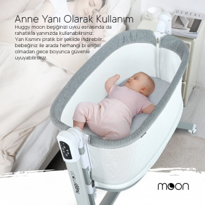 تخت کنارمادر و گهواره برقی هاگی مدل مون  hugyy moon