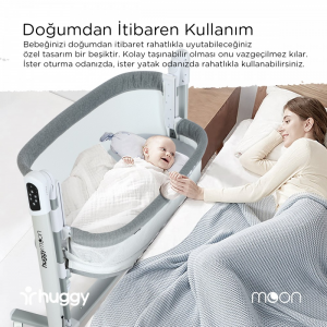 تخت کنارمادر و گهواره برقی هاگی مدل مون  hugyy moon