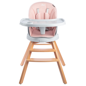 صندلی غذای چرخشی 360 درجه جیکل مدل بیبز Bibz 360 Rotating Wooden-Pink