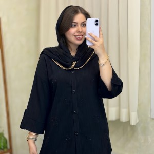 مانتو مشکی/شومیز مشکی نگین