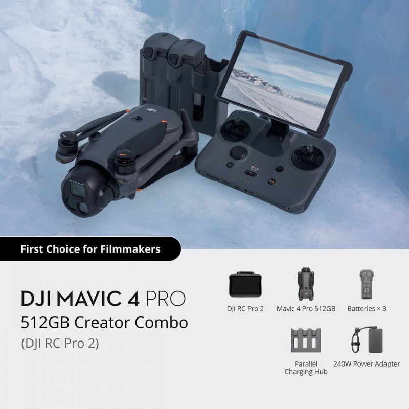 مویک 4 پرو 512 گیگا بایت کمبو آرسی پرو 2 | DJI Mavic 4 Pro 512GB Creator Combo (DJI RC Pro 2)