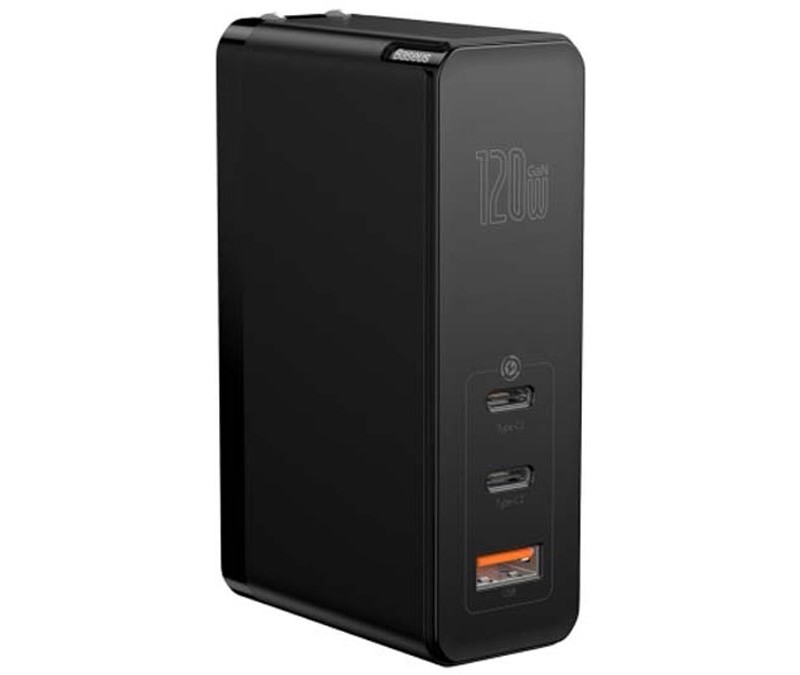 شارژر دیواری سوپر فست شارژ 120 وات بیسوس Baseus 2 Type-C / USB-C + USB Ports CCGAN-K01