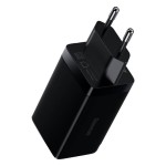 شارژر دیواری فست شارژ دو پورت تایپ‌سی و یک پورت یو‌اس‌بی + کابل شارژ بیسوس BASEUS GaN3 Pro Fast Charger 2C+U 65W w/USB-C to USB-C cable (CCGP050101)