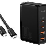 شارژر دیواری سریع چهار پورت و کابل تایپ سی بیسوس Baseus GaN2 Pro Quick Charger 2U+2C 100W