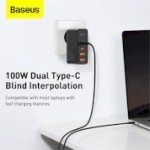 شارژر دیواری سریع چهار پورت و کابل تایپ سی بیسوس Baseus GaN2 Pro Quick Charger 2U+2C 100W