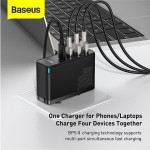 شارژر دیواری سریع چهار پورت و کابل تایپ سی بیسوس Baseus GaN2 Pro Quick Charger 2U+2C 100W